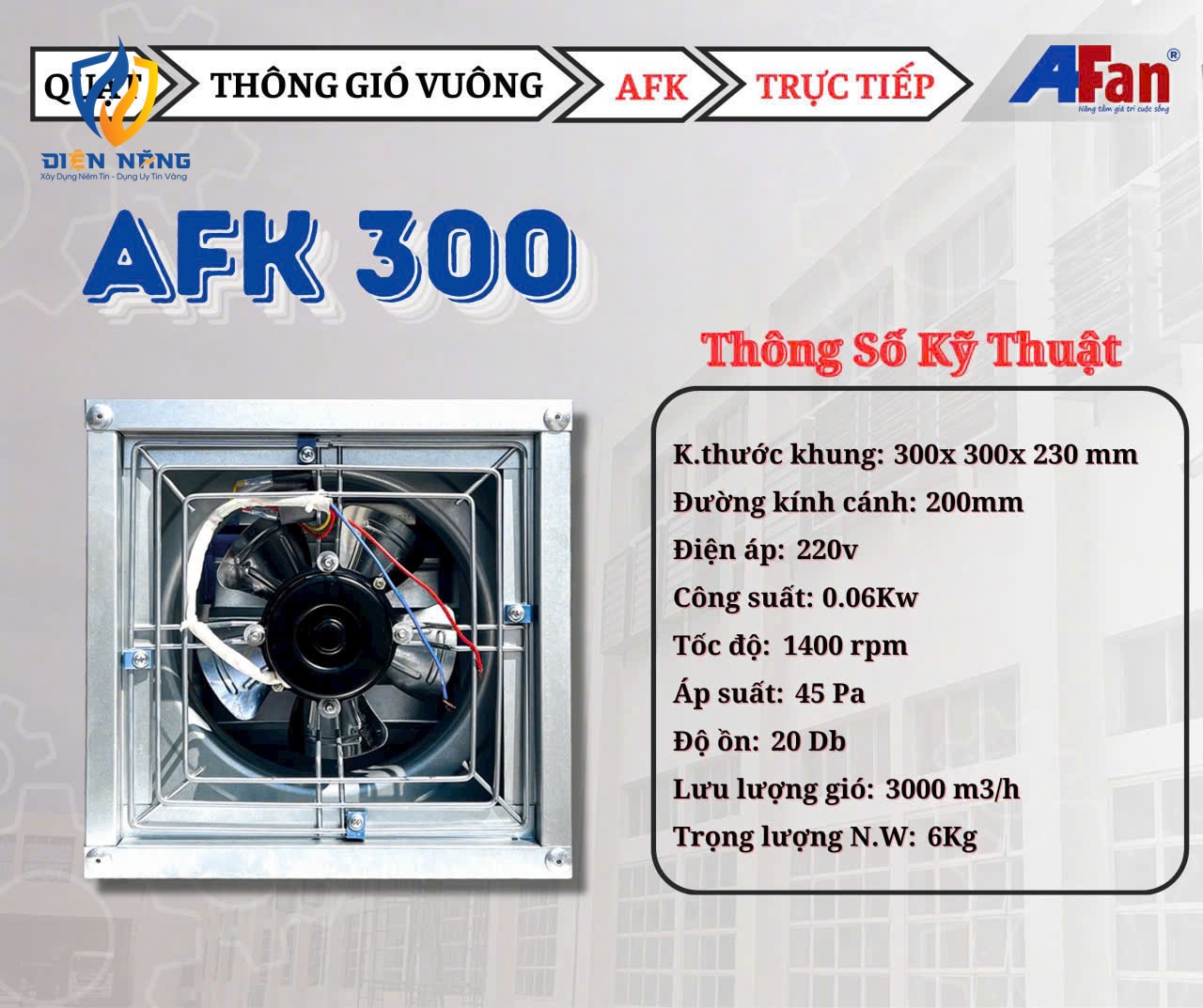 Quạt hút thông gió nhà xưởng AFan AFK300 - anh 2