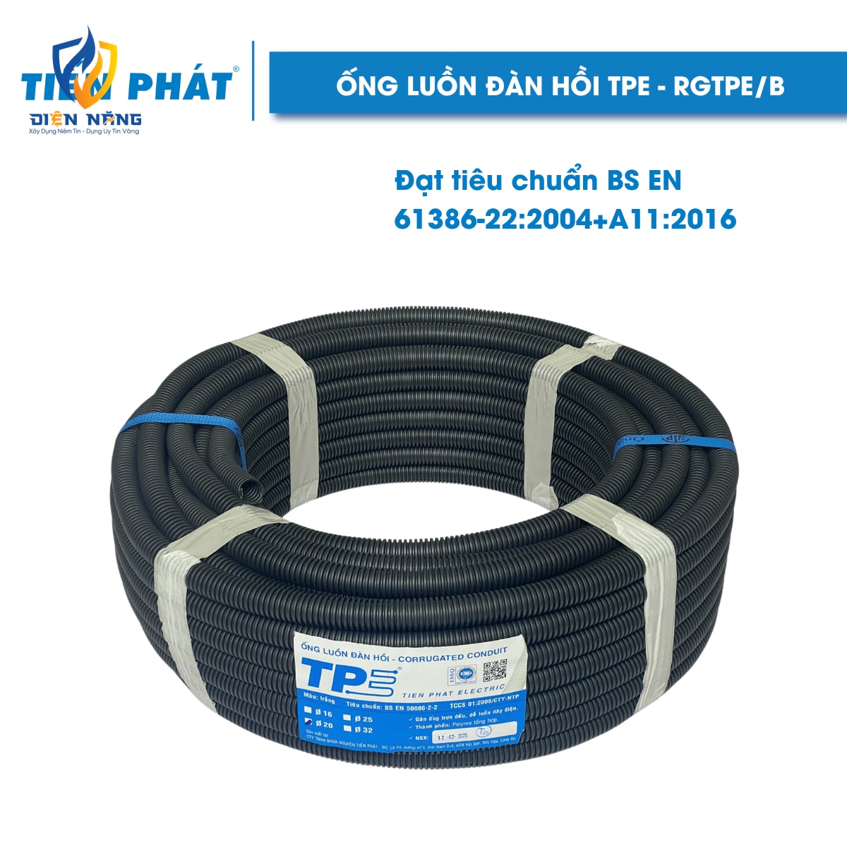 Ống Luồn Đàn Hồi TPE – Đen