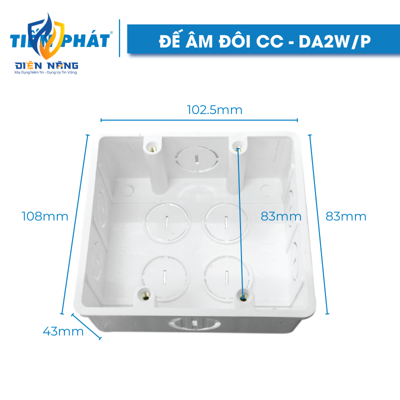 Đế âm đôi CC (1 mặt đôi) – DA2W/P