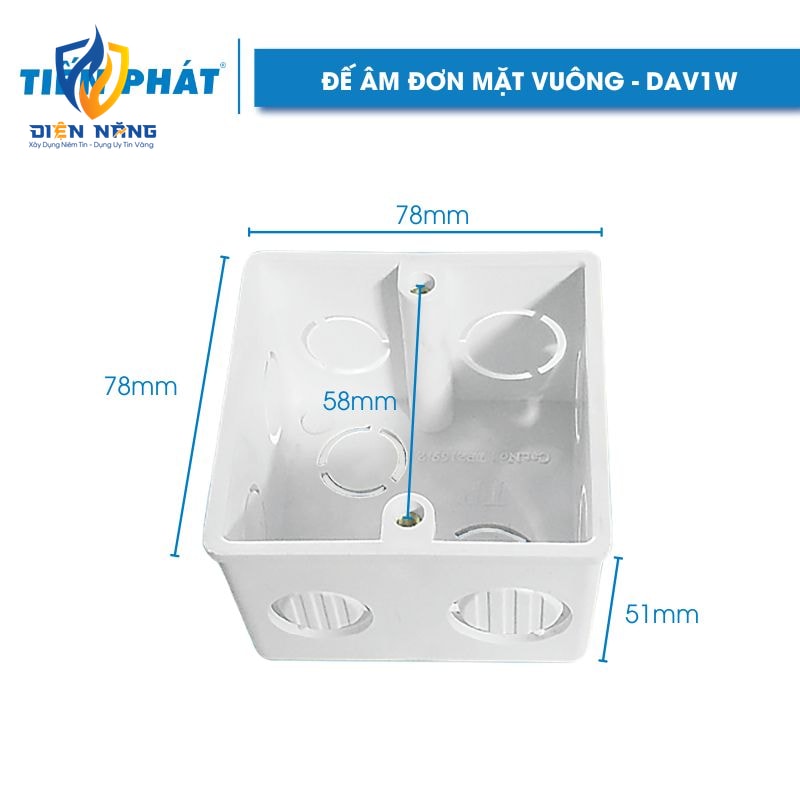 Đế âm đơn mặt vuông