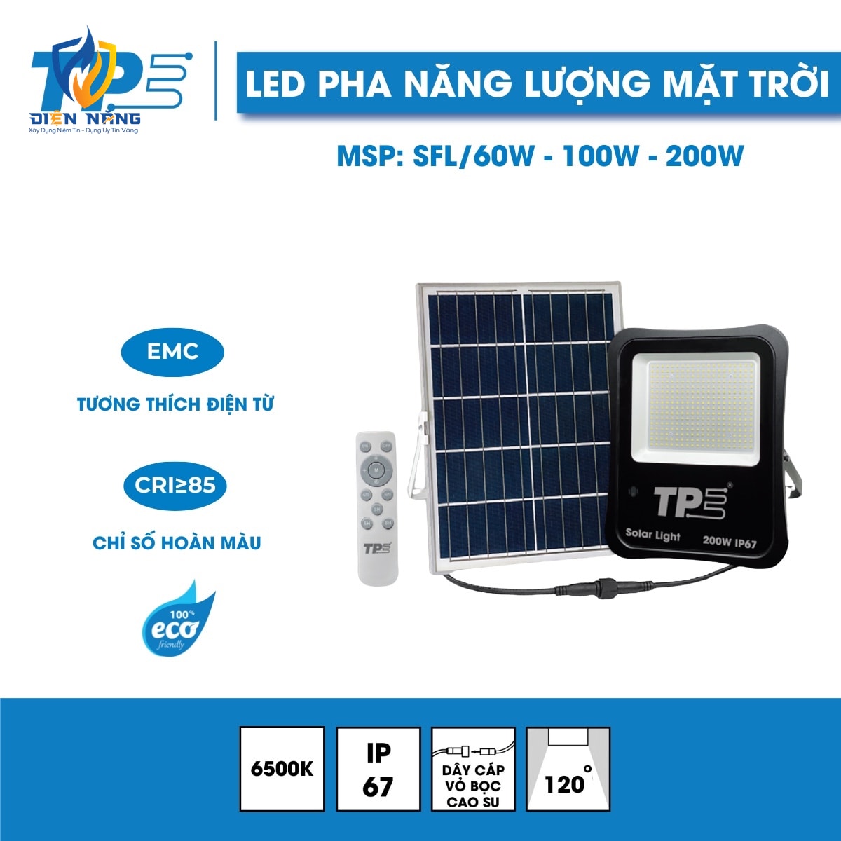 Led Pha Năng Lượng Mặt Trời – Solar Led Flood Light