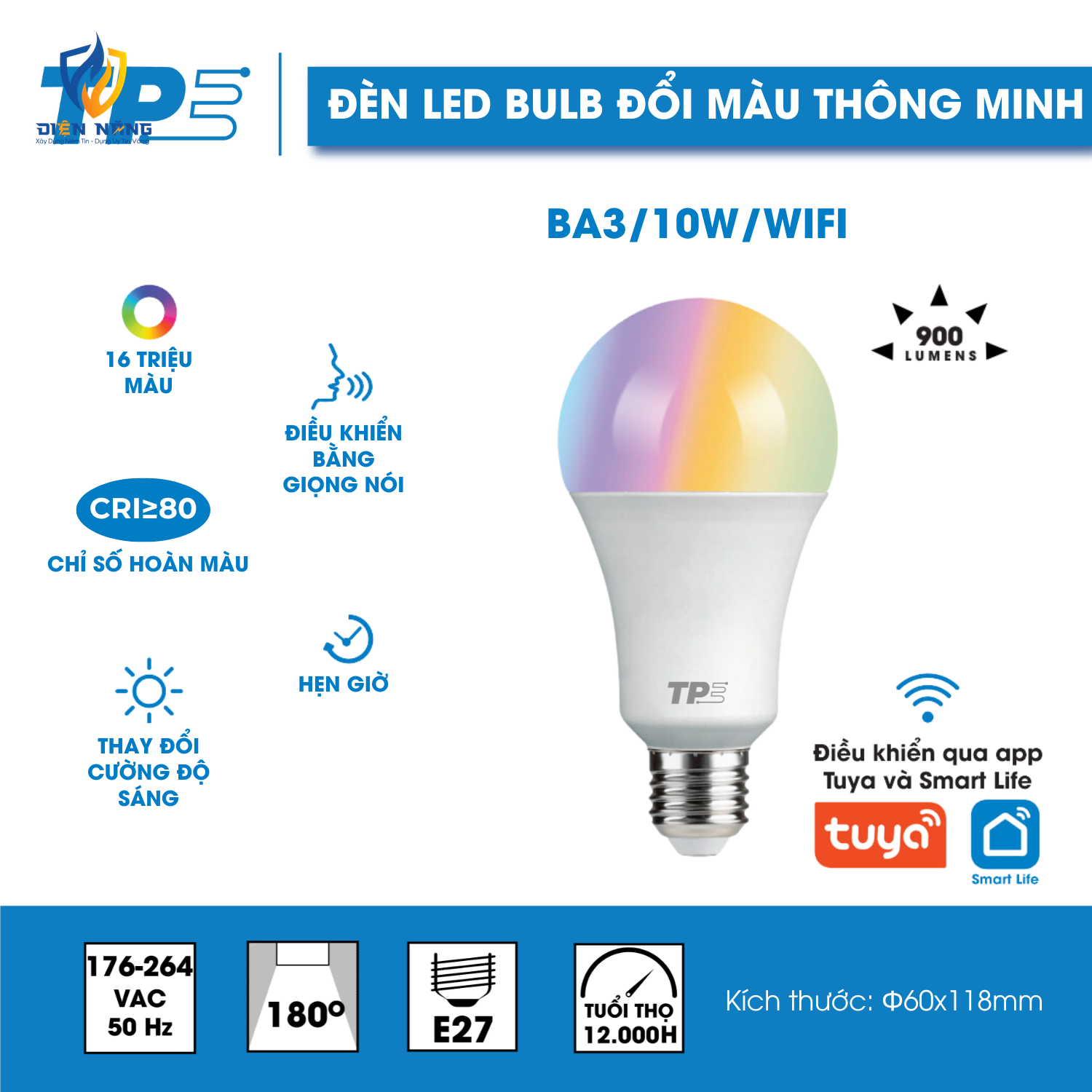 TPE Đèn Led Bulb đổi màu thông minh