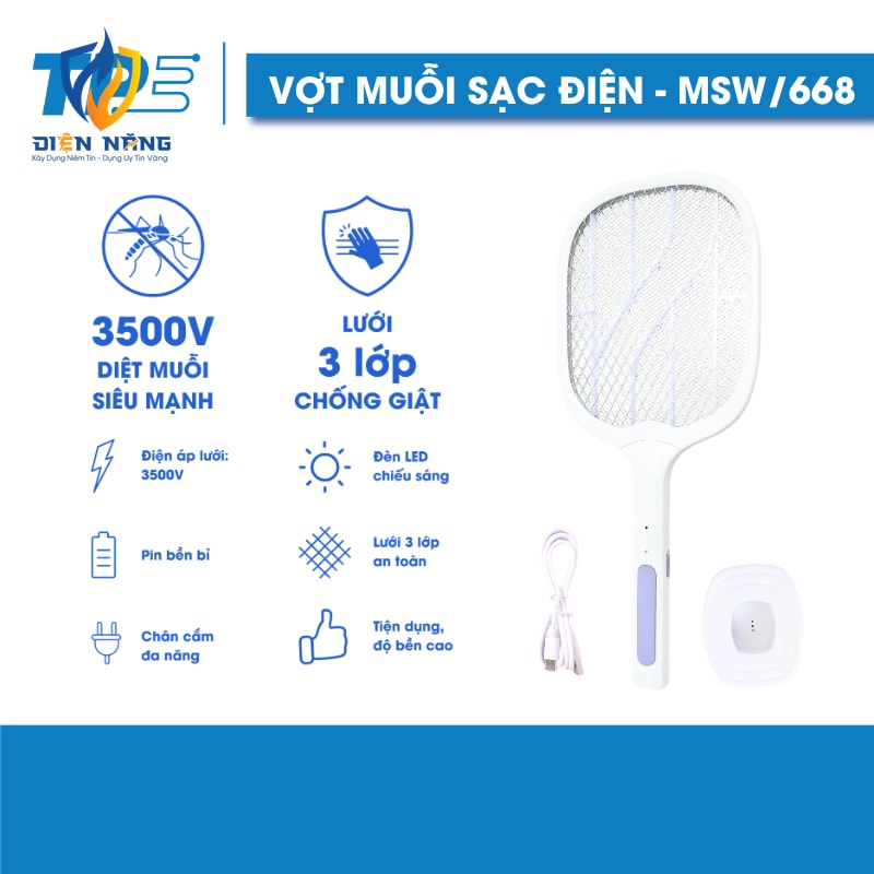 Vợt muỗi sạc điện TPE 668