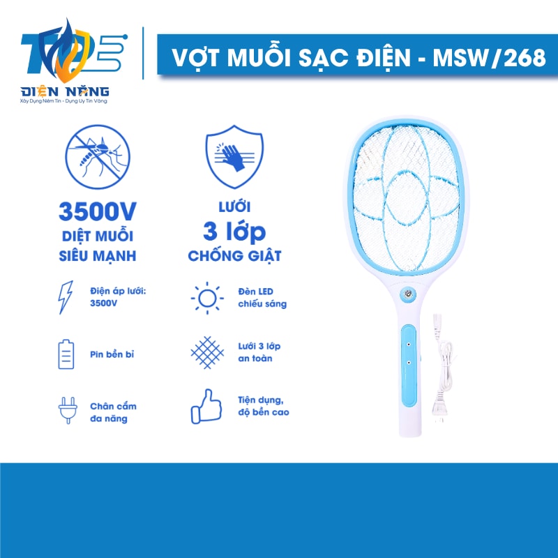 Vợt muỗi sạc điện TPE 268
