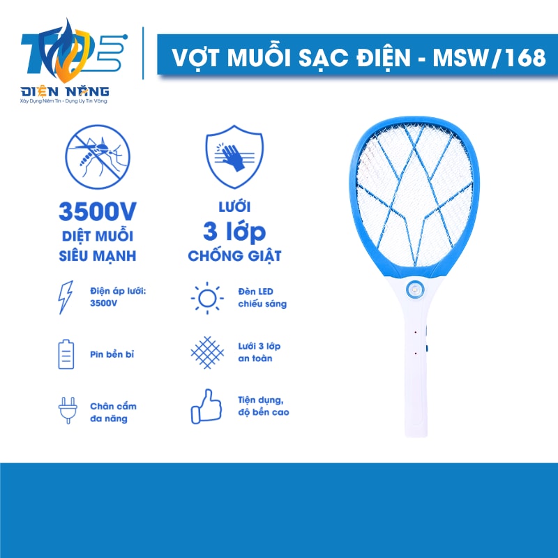 VỢT MUỖI SẠC ĐIỆN TPE 168
