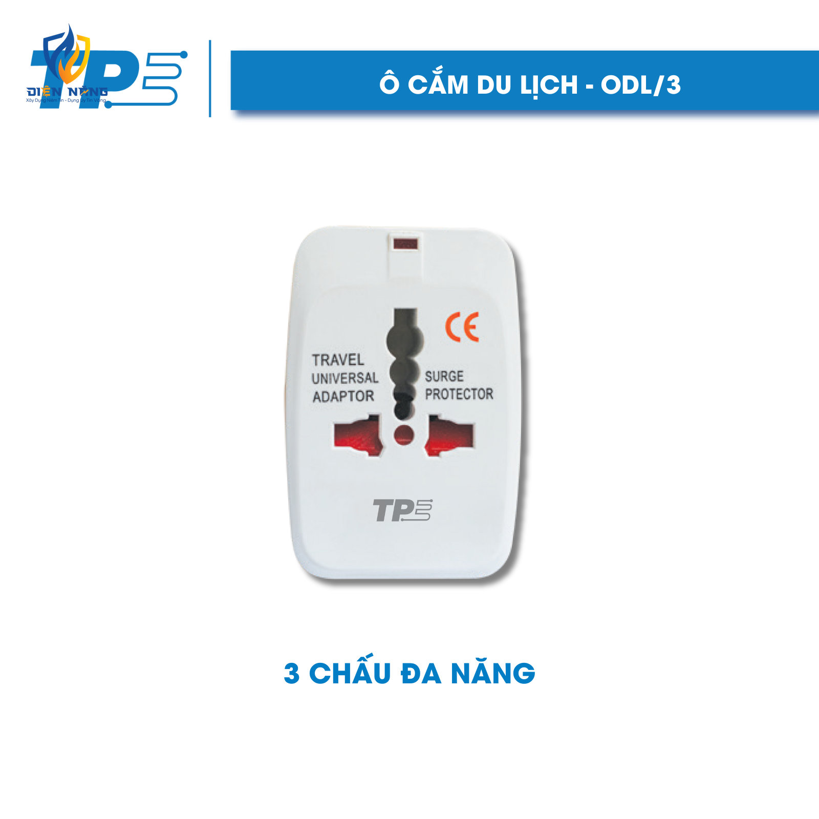 Ổ Cắm Du Lịch TPE – Cổng Chuyển Đổi Đa Năng – ODL/3