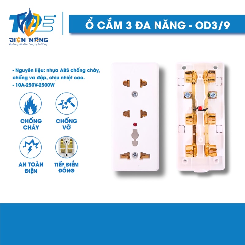 Ổ Cắm 3 Đa Năng TPE – OD3/9