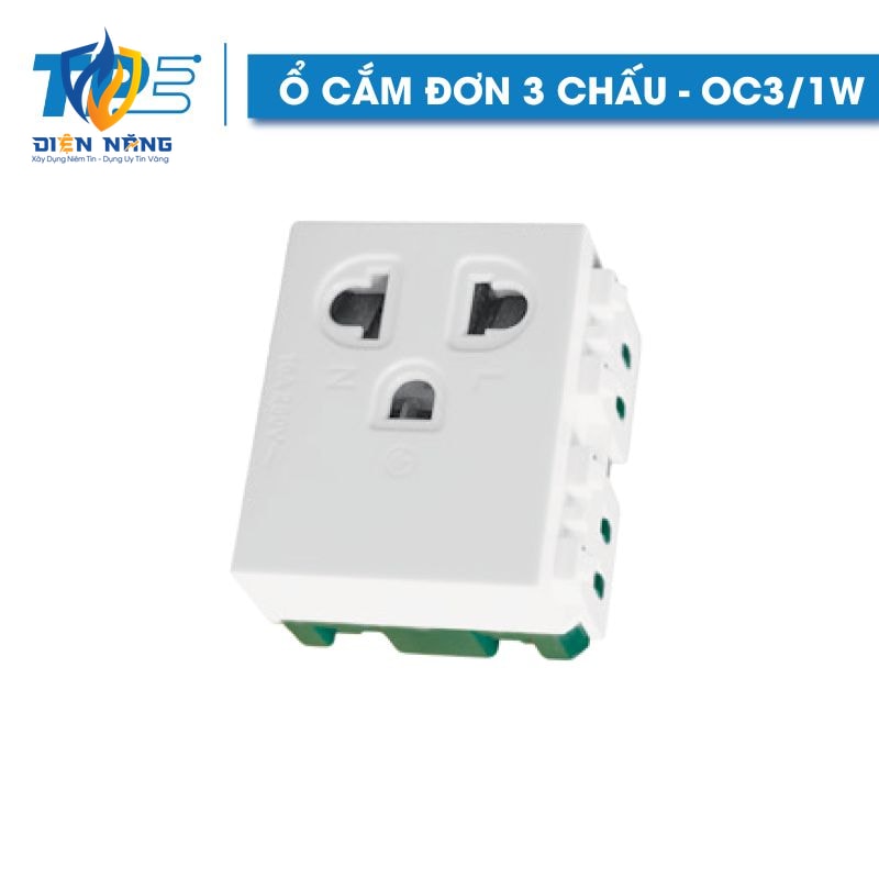 Ổ cắm đơn 3 chấu