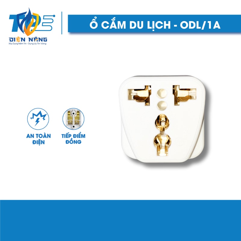 Ổ Cắm Du Lịch TPE, 1 Ổ 3 Chấu – ODL/1A