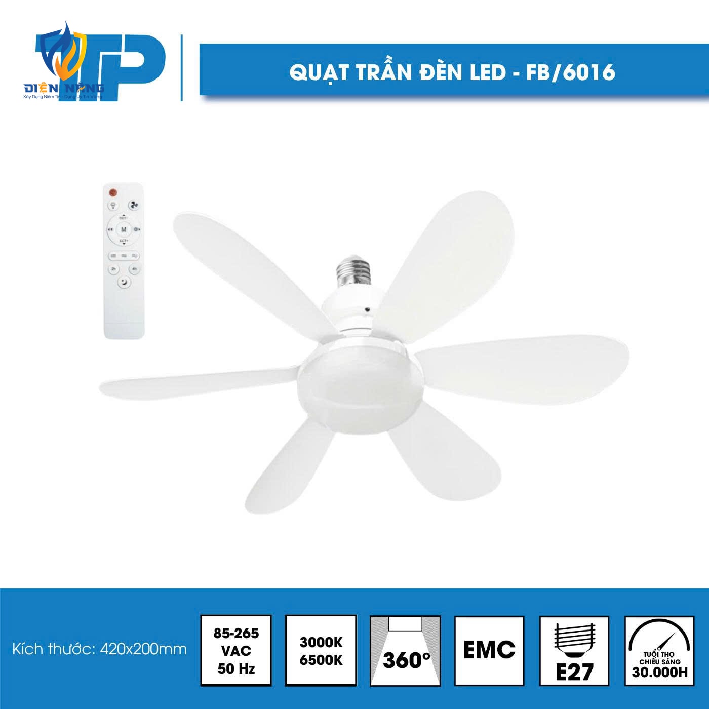 TTP Quạt Trần Đèn LED
