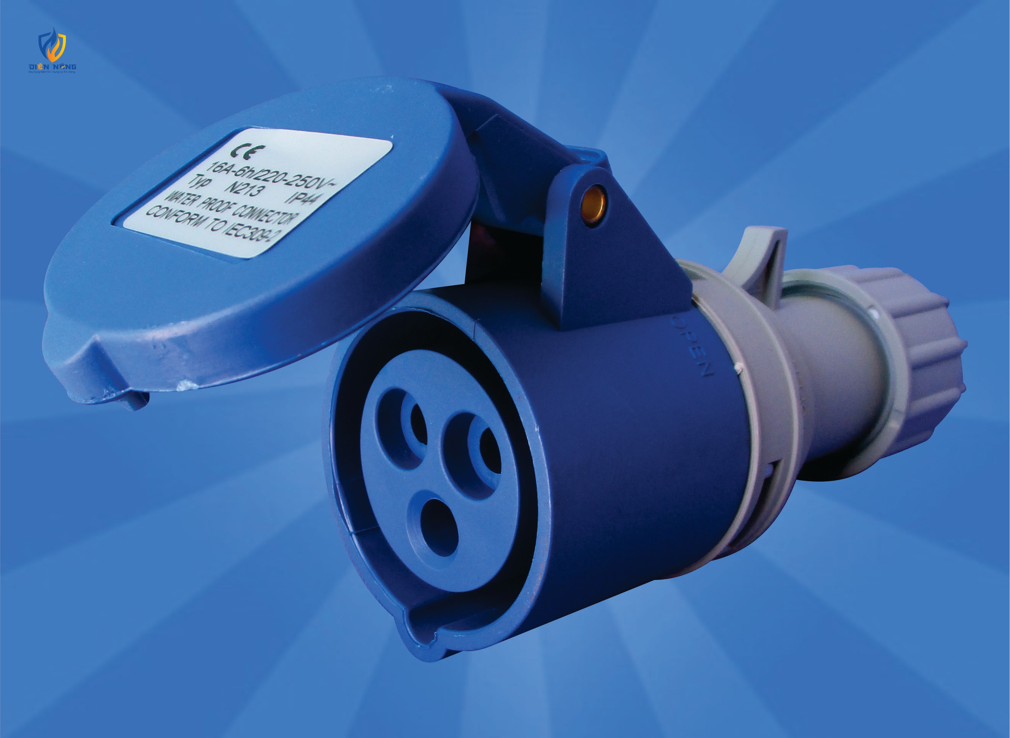 Ổ cắm đuôi vặn IP44 3F16A