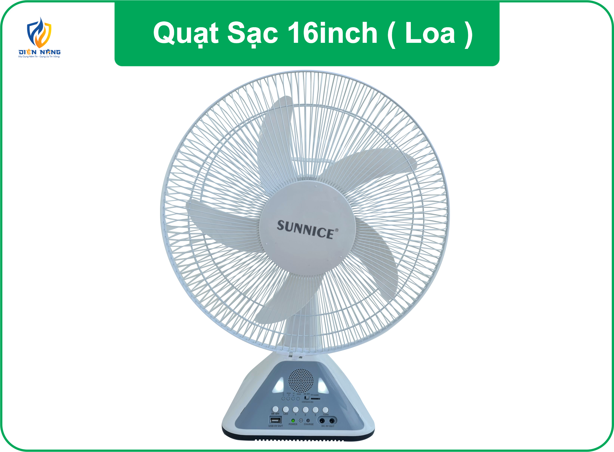 Quạt sạc 16inch ( Loa )