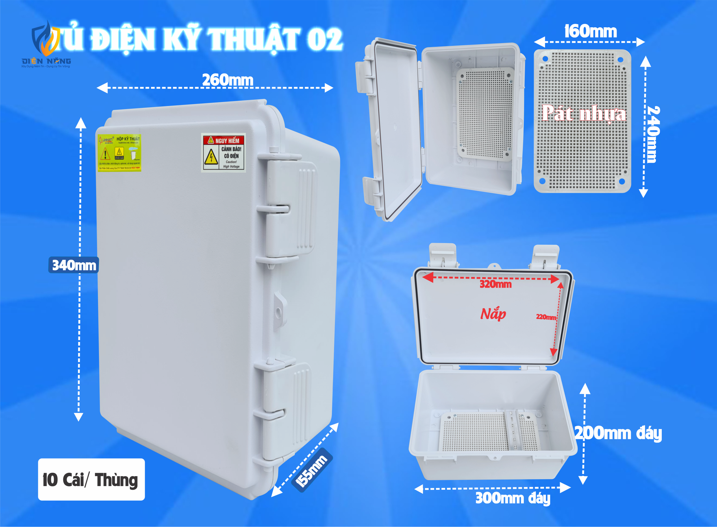 Tủ Điện Kỹ Thuật 02 (260x340x155) - anh 2