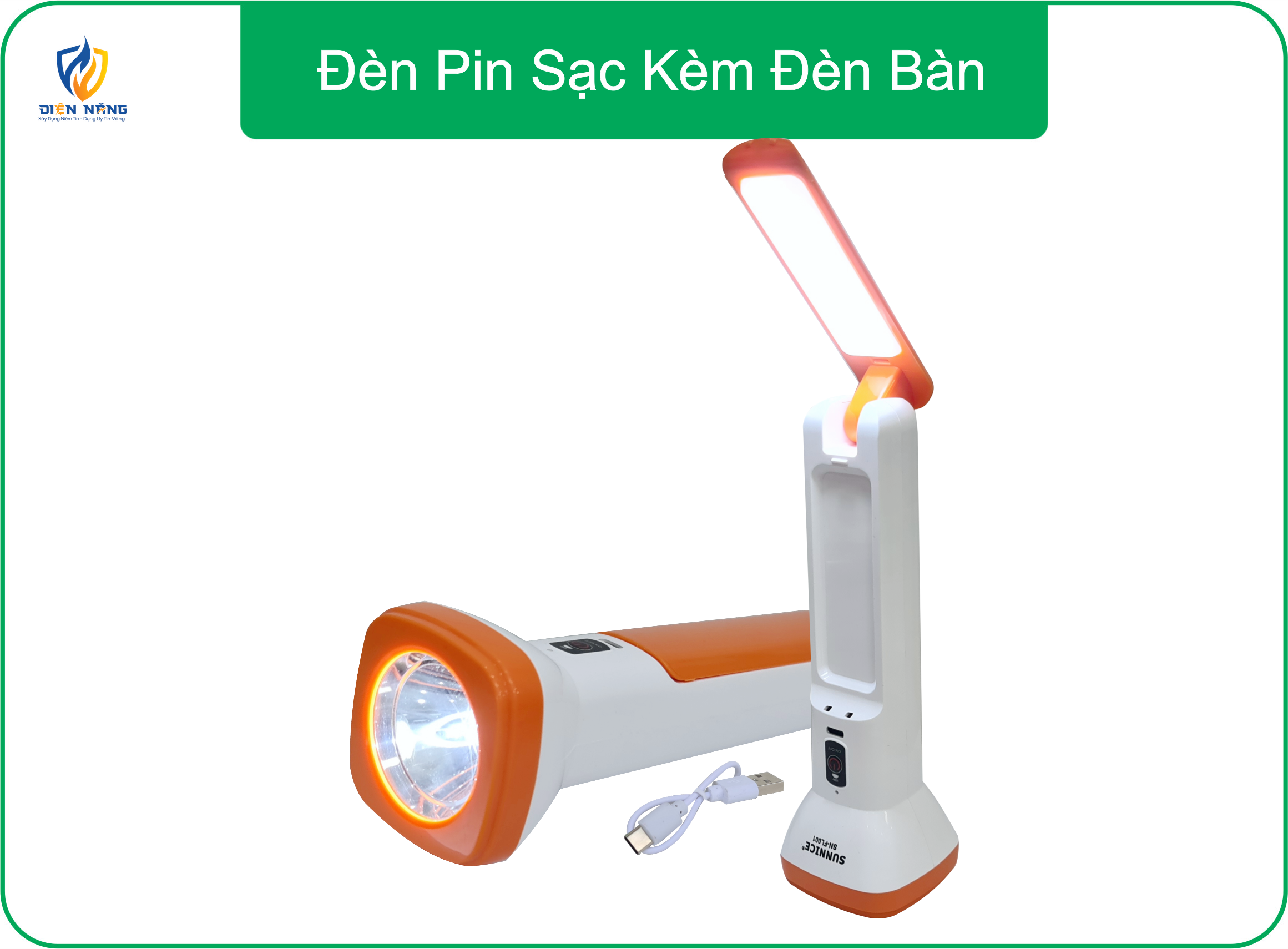 Đèn Pin Sạc kèm Đèn Bàn