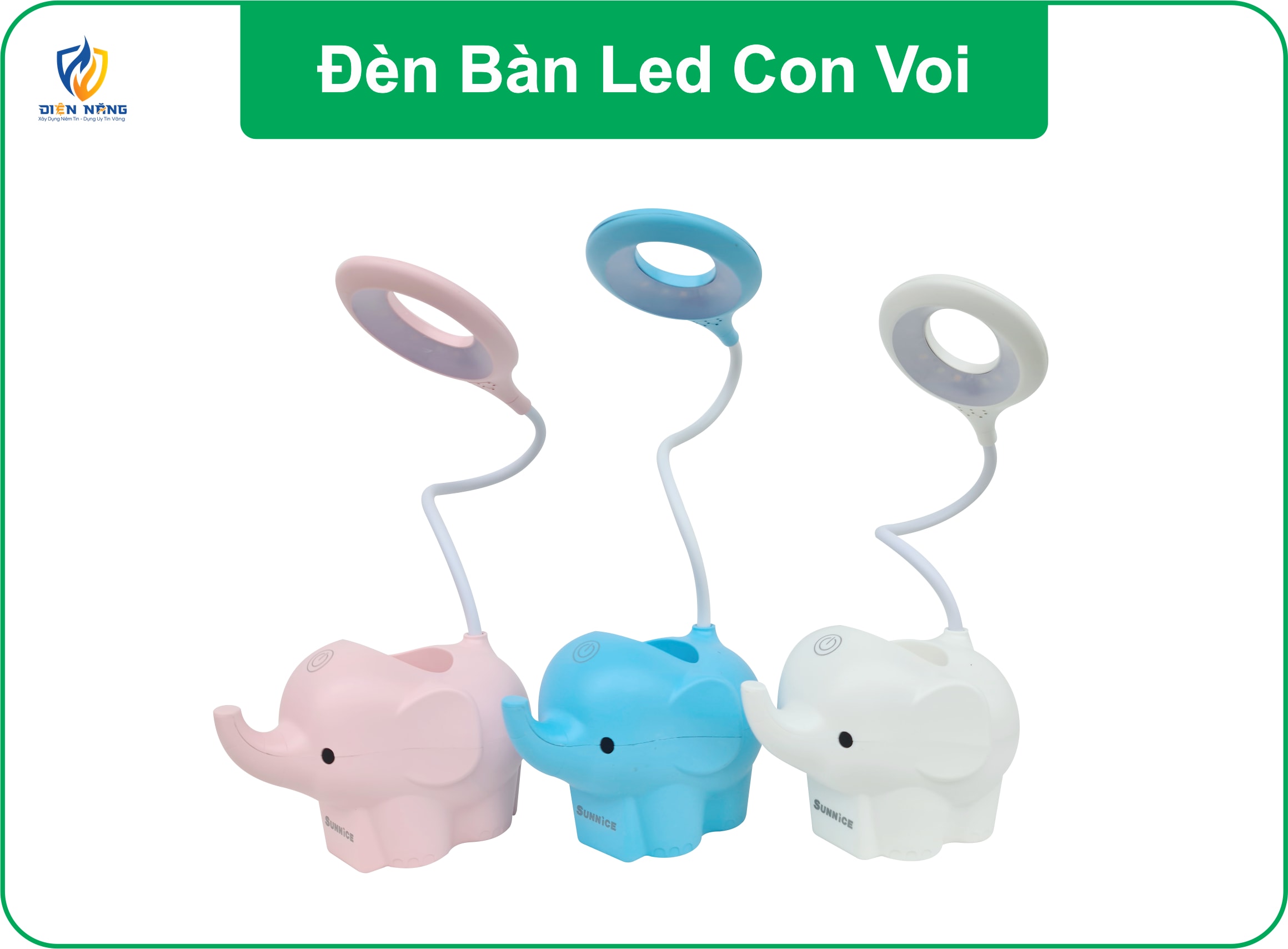Đèn bàn led con voi