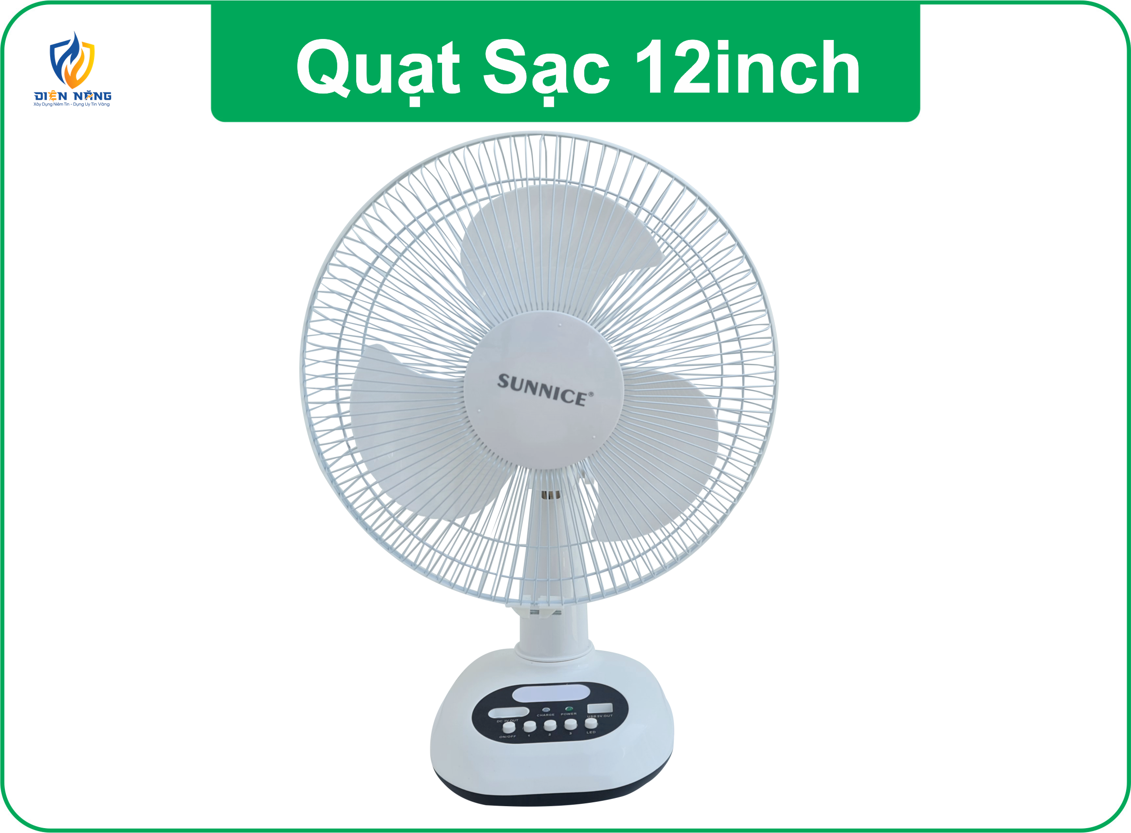 Quạt sạc 12inch
