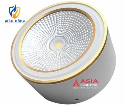 Đèn trần nổi vỏ trắng viền vàng thân ngắn COB 10W - anh 2