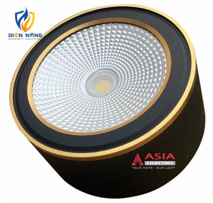Đèn trần nổi vỏ đen viền vàng thân ngắn 10W - anh 2