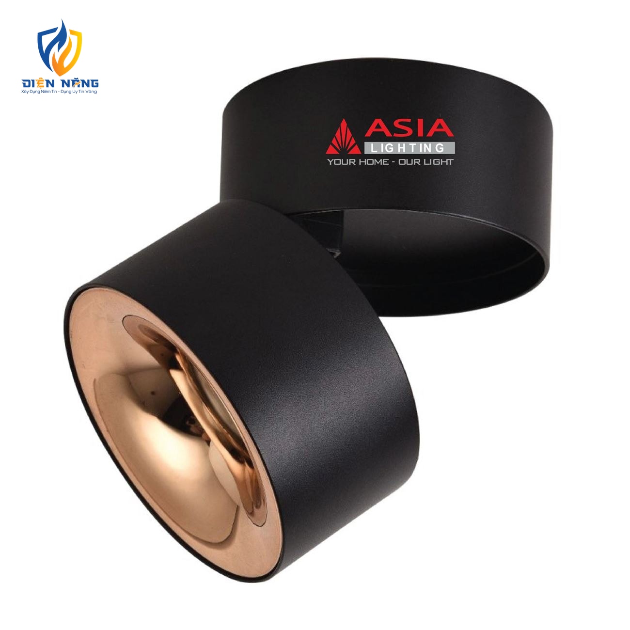 Đèn trần nổi xoay góc vỏ đen 10W