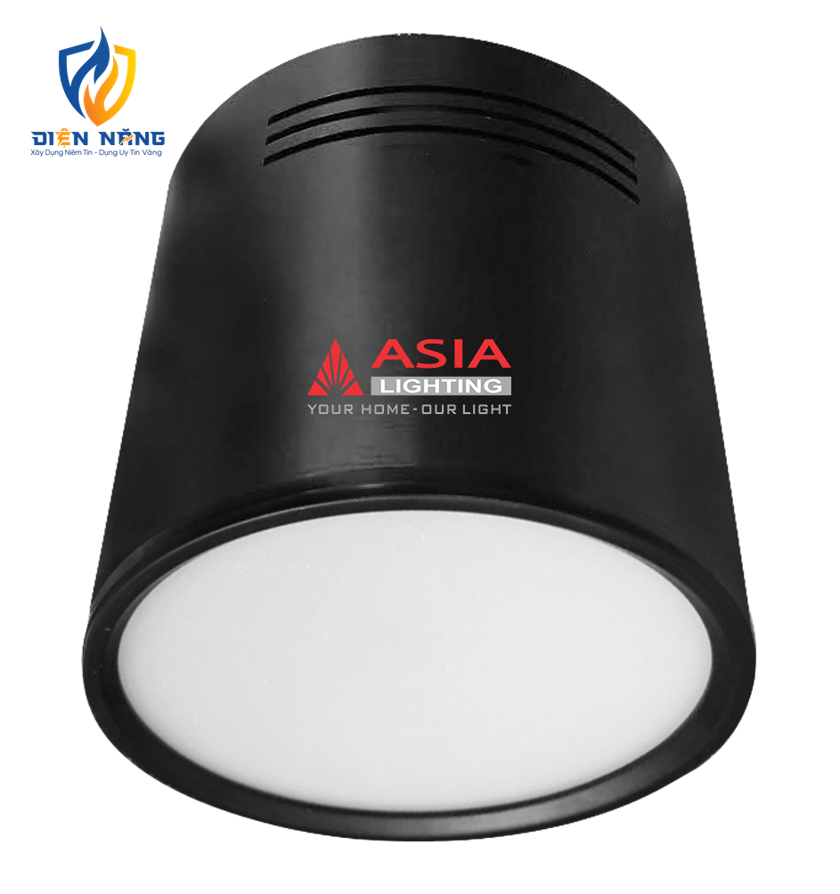 Đèn trần nổi tròn vỏ đen mặt mờ SMD 12W