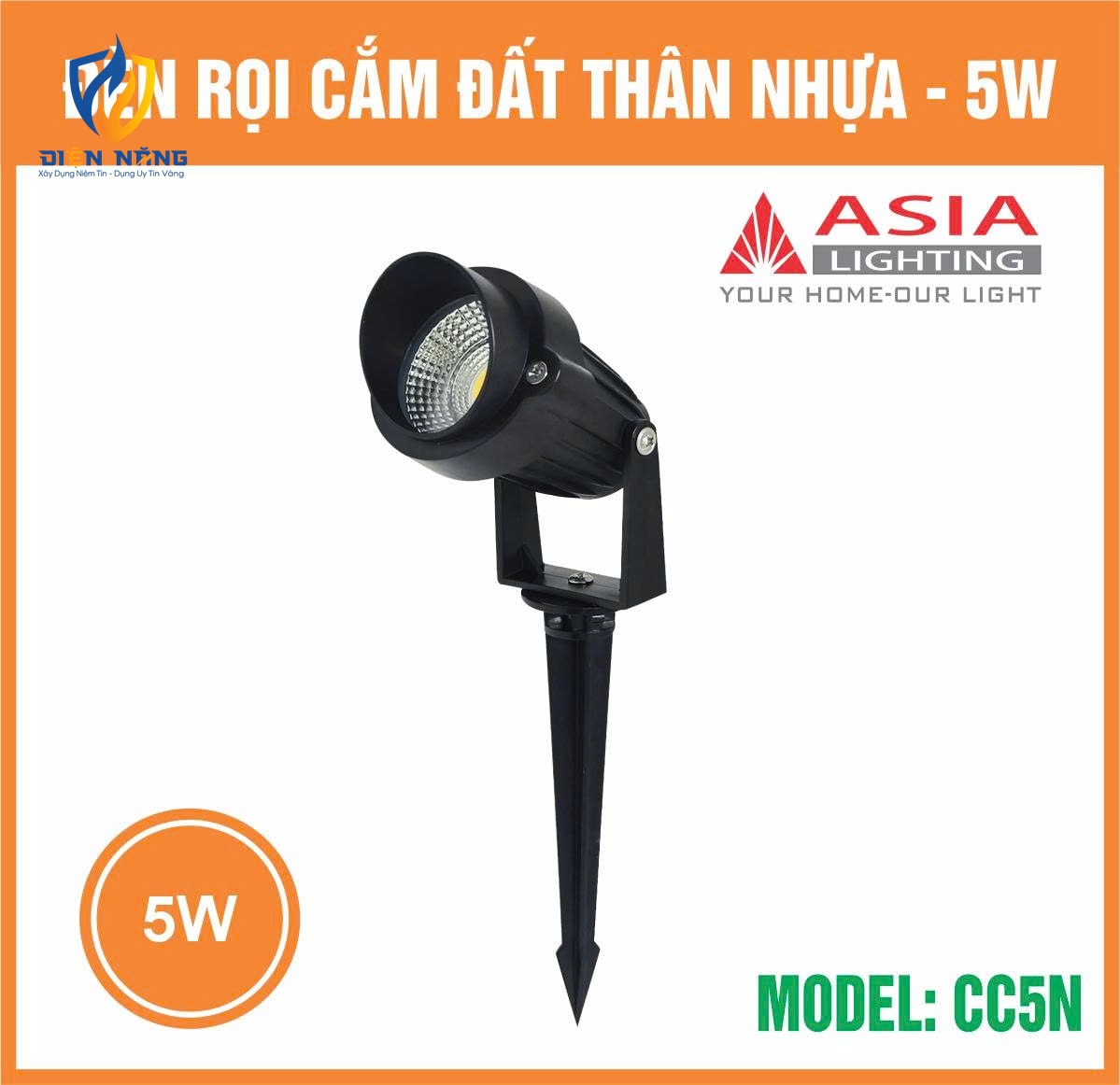 Đèn rọi cắm đất 5W - Thân nhựa - anh 3