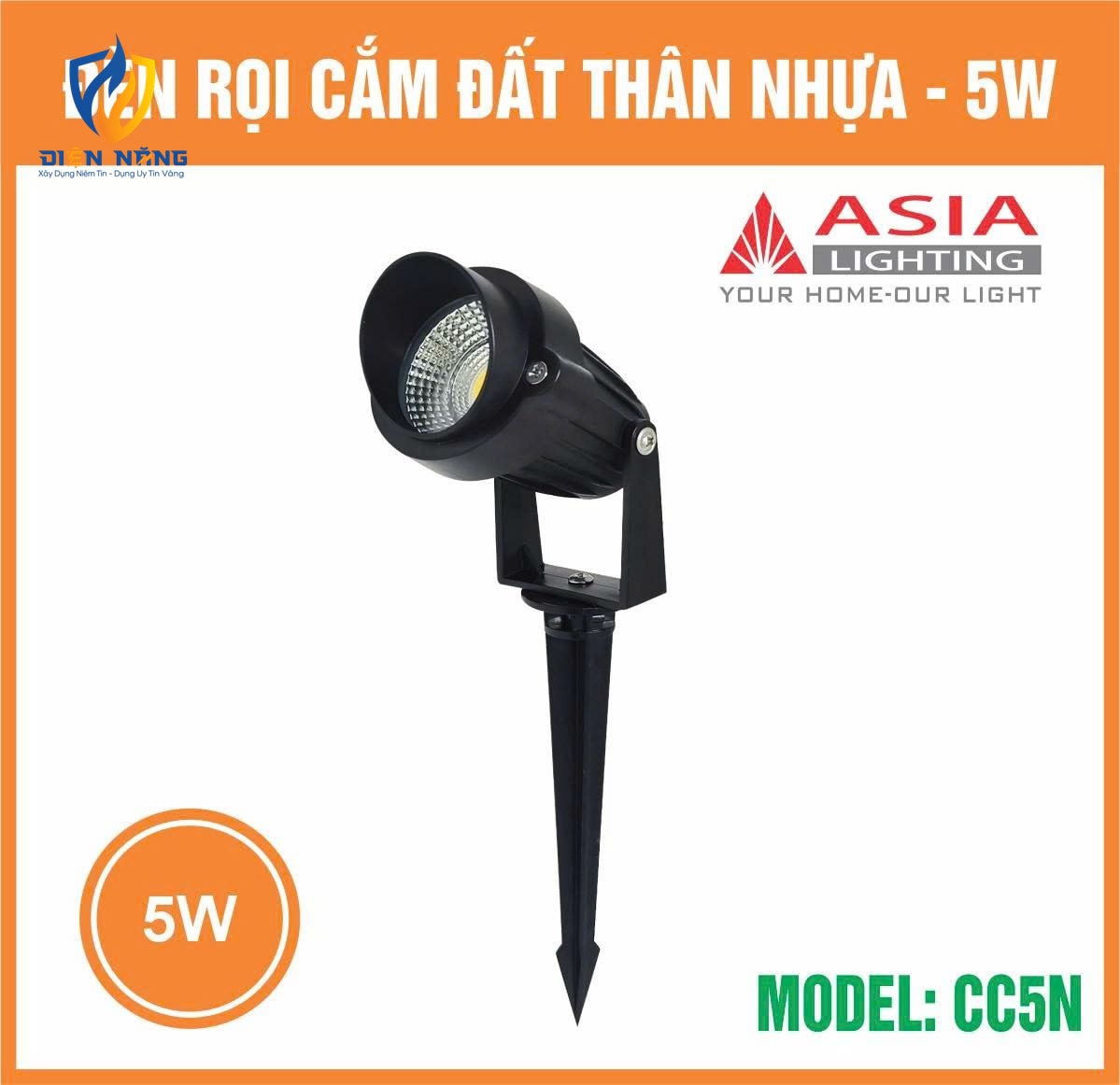 Đèn rọi cắm đất 5W - Thân nhựa