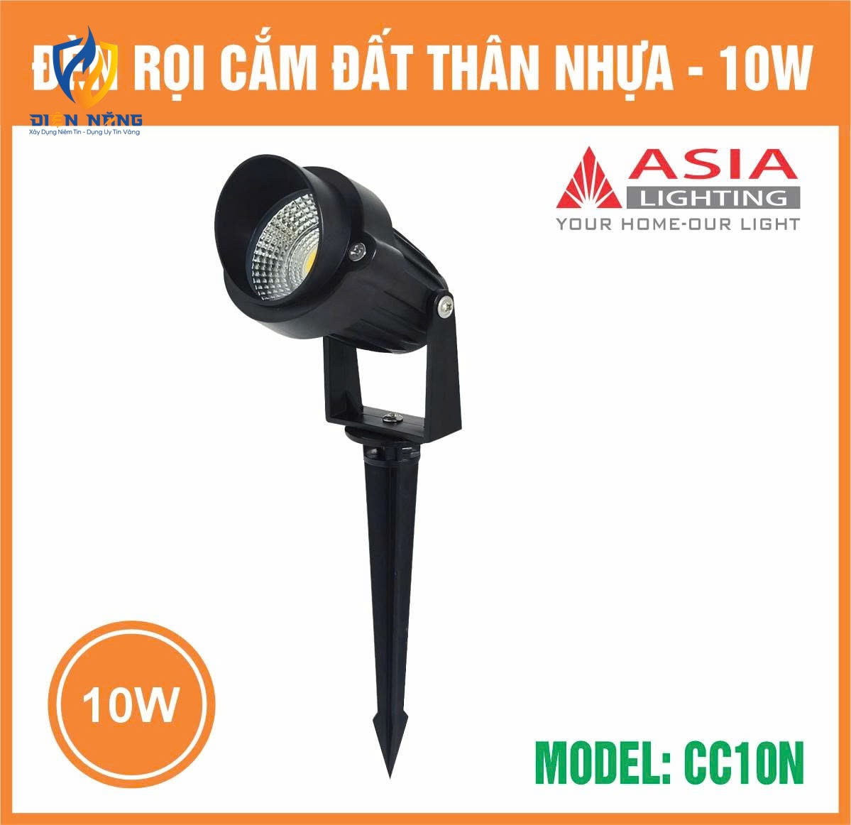 Đèn rọi cắm đất 10W - Thân nhựa - anh 3