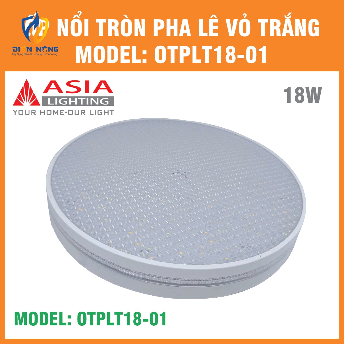 Ốp nổi tròn pha lê vỏ trắng 18W - anh 4