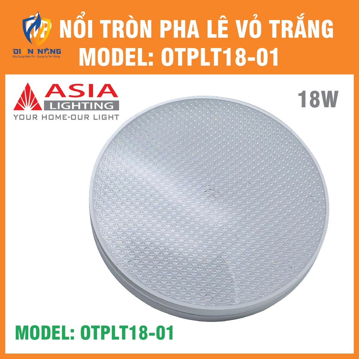 Ốp nổi tròn pha lê vỏ trắng 18W - anh 5