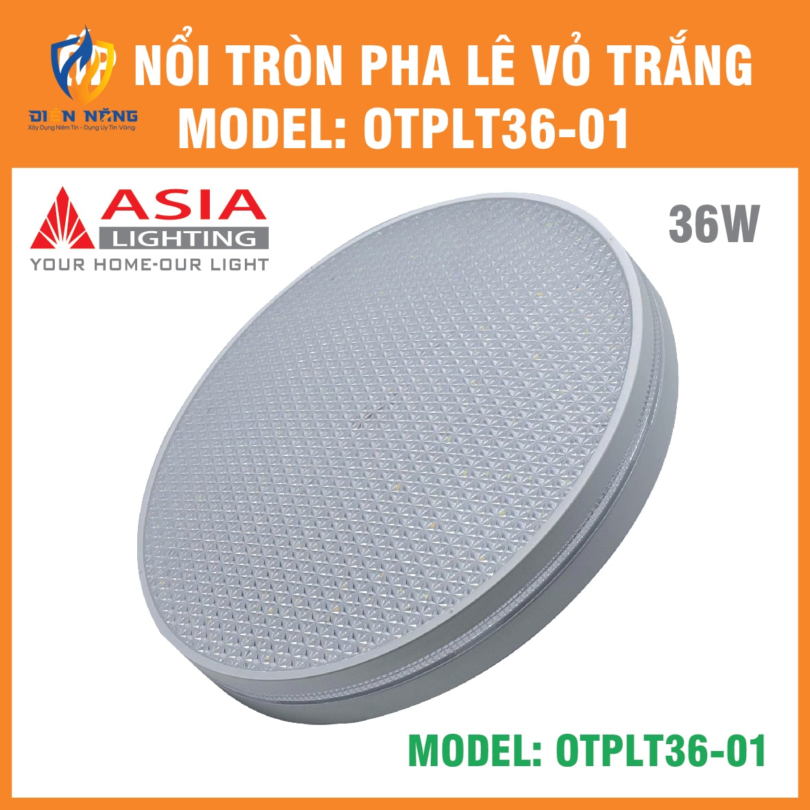 Ốp nổi tròn pha lê vỏ trắng 36W - anh 6