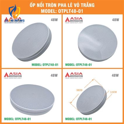 Ốp nổi tròn pha lê vỏ trắng 48W - anh 7