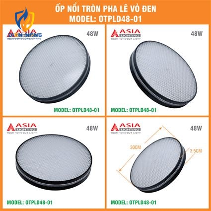 Ốp nổi tròn pha lê vỏ đen 48W - anh 7