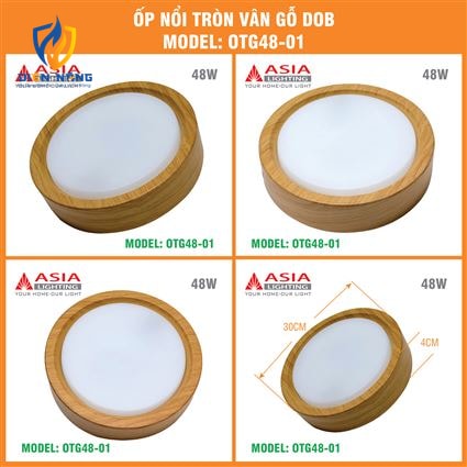 Ốp nổi tròn vân gỗ 48W - DOB - anh 7