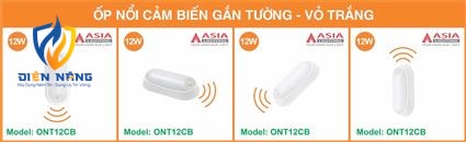 Ốp nổi cảm biến gắn tường vỏ trắng - 12W - anh 10