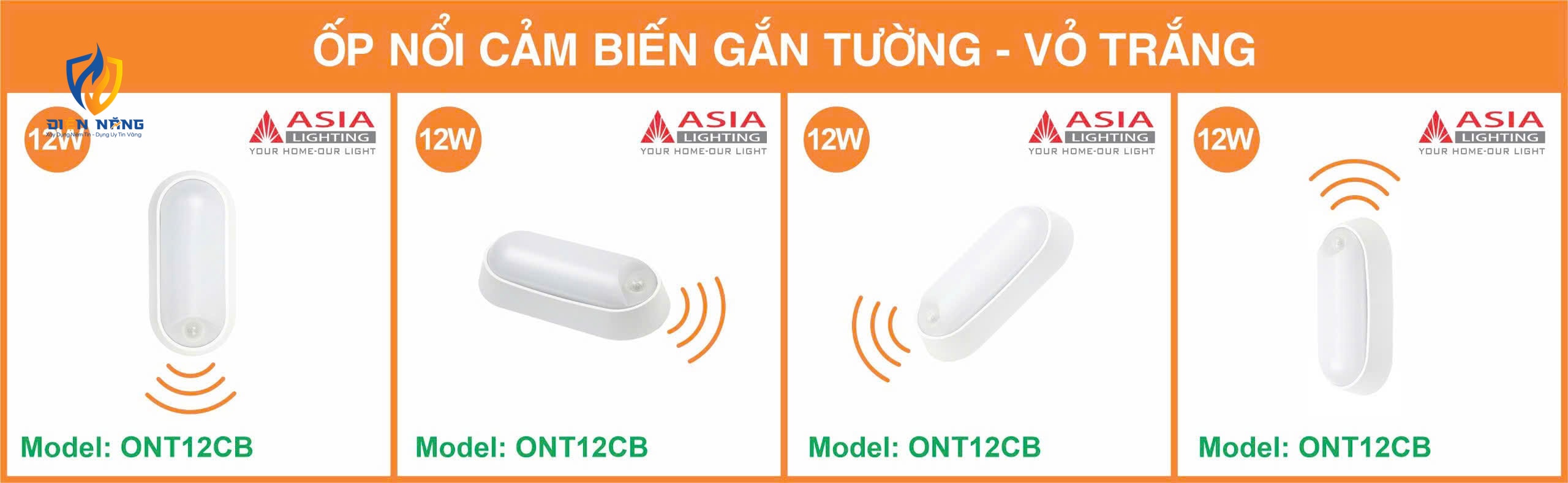Ốp nổi cảm biến gắn tường vỏ trắng - 12W - anh 5