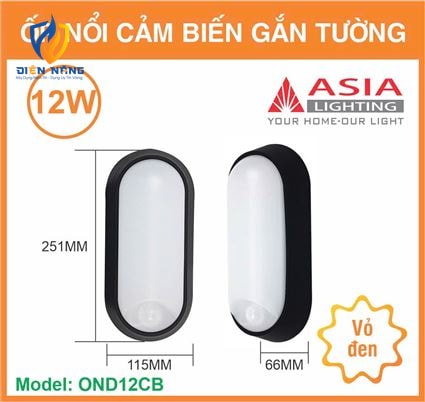 Ốp nổi cảm biến gắn tường vỏ đen - 12W - anh 7