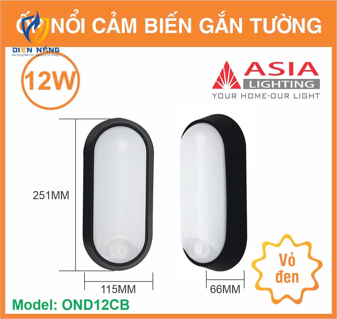 Ốp nổi cảm biến gắn tường vỏ đen - 12W - anh 2
