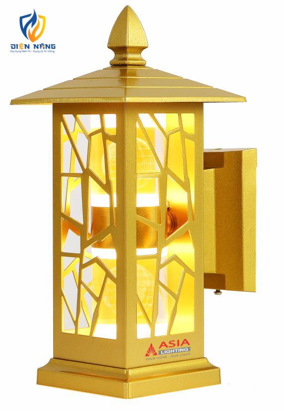 Đèn cột 2 đầu - Địa cầu - Thân sơn mầu đồng