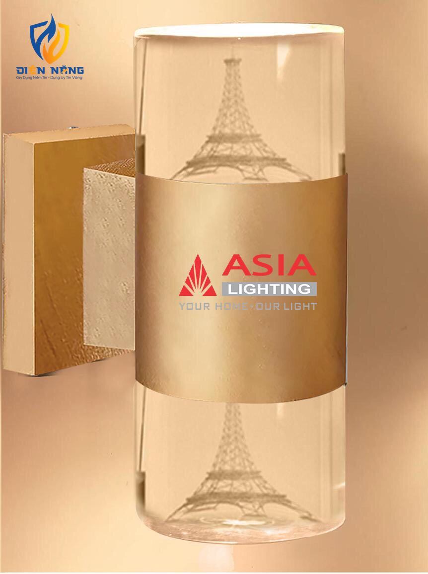 Đèn tường 2 đầu - Tháp Eiffel - Thân sơn mầu đồng