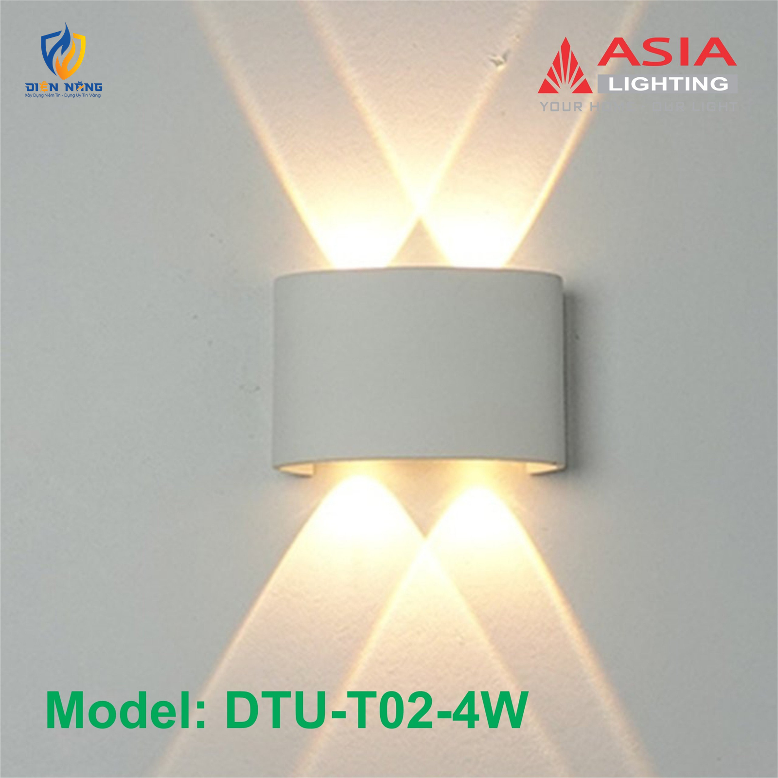 Đèn tường trang trí thân sơn trắng - DTUT-02