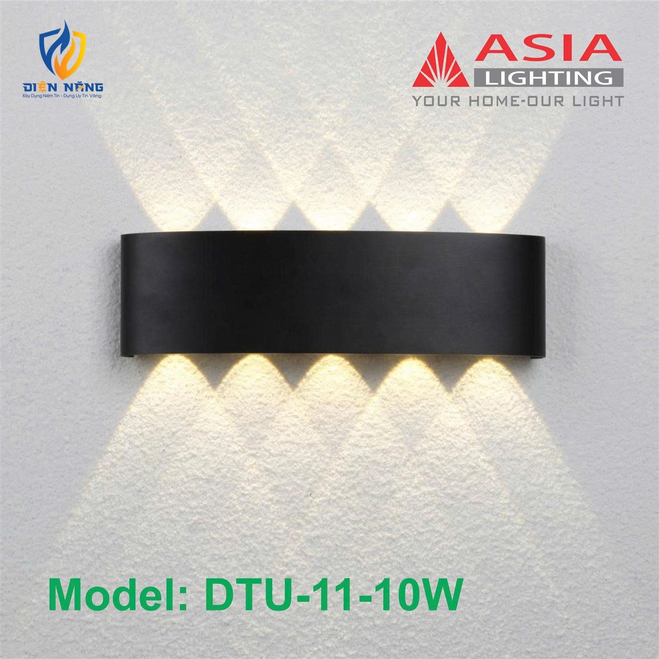 Đèn tường trang trí thân sơn đen - DTU-11