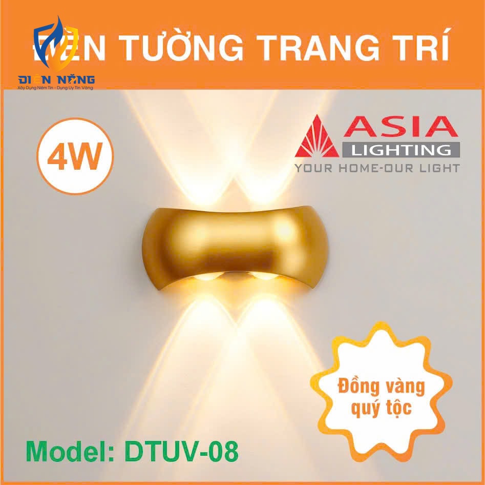 Đèn tường trang trí thân sơn mầu đồng - DTUV08 - anh 2