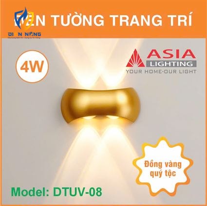 Đèn tường trang trí thân sơn mầu đồng - DTUV08 - anh 3