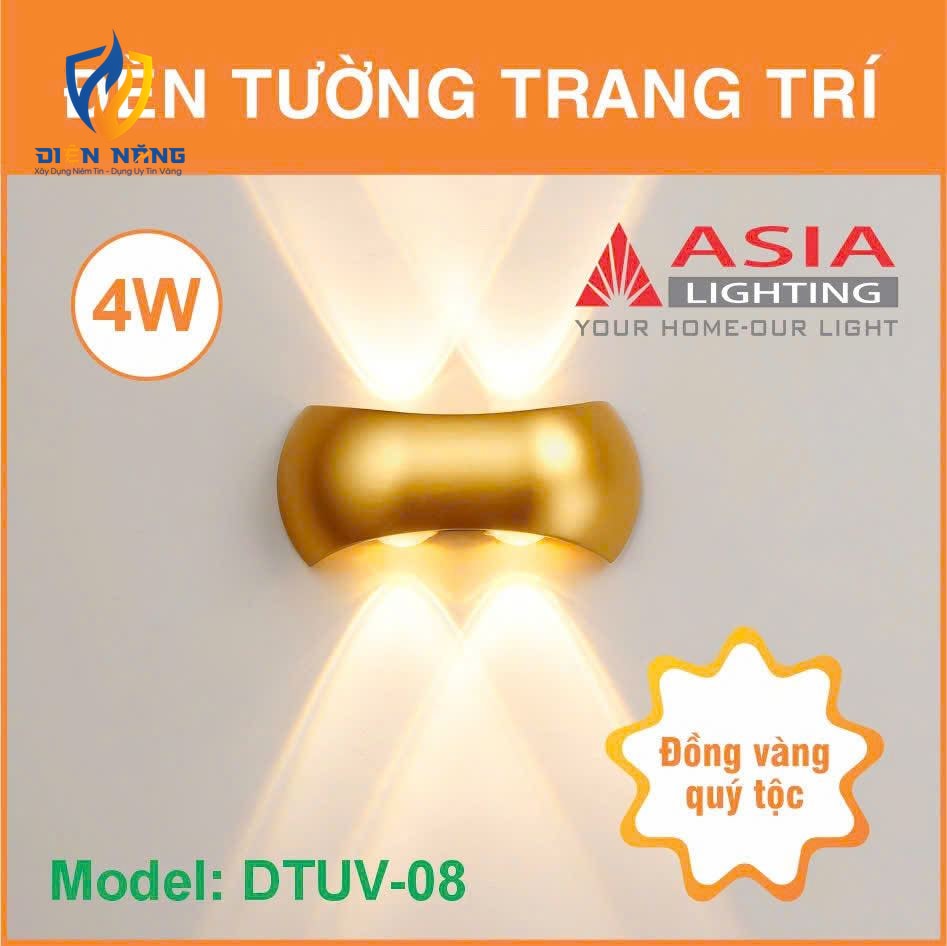 Đèn tường trang trí thân sơn mầu đồng - DTUV08