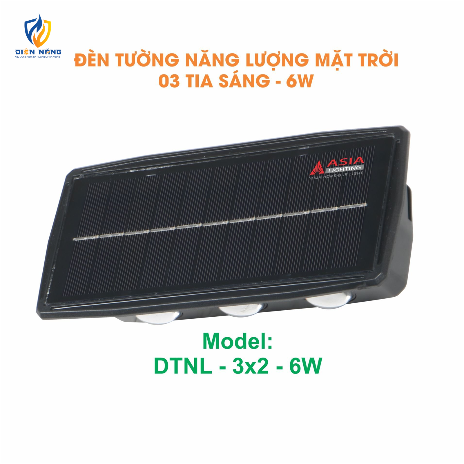 Đèn tường năng lượng mặt trời 03 tia sáng