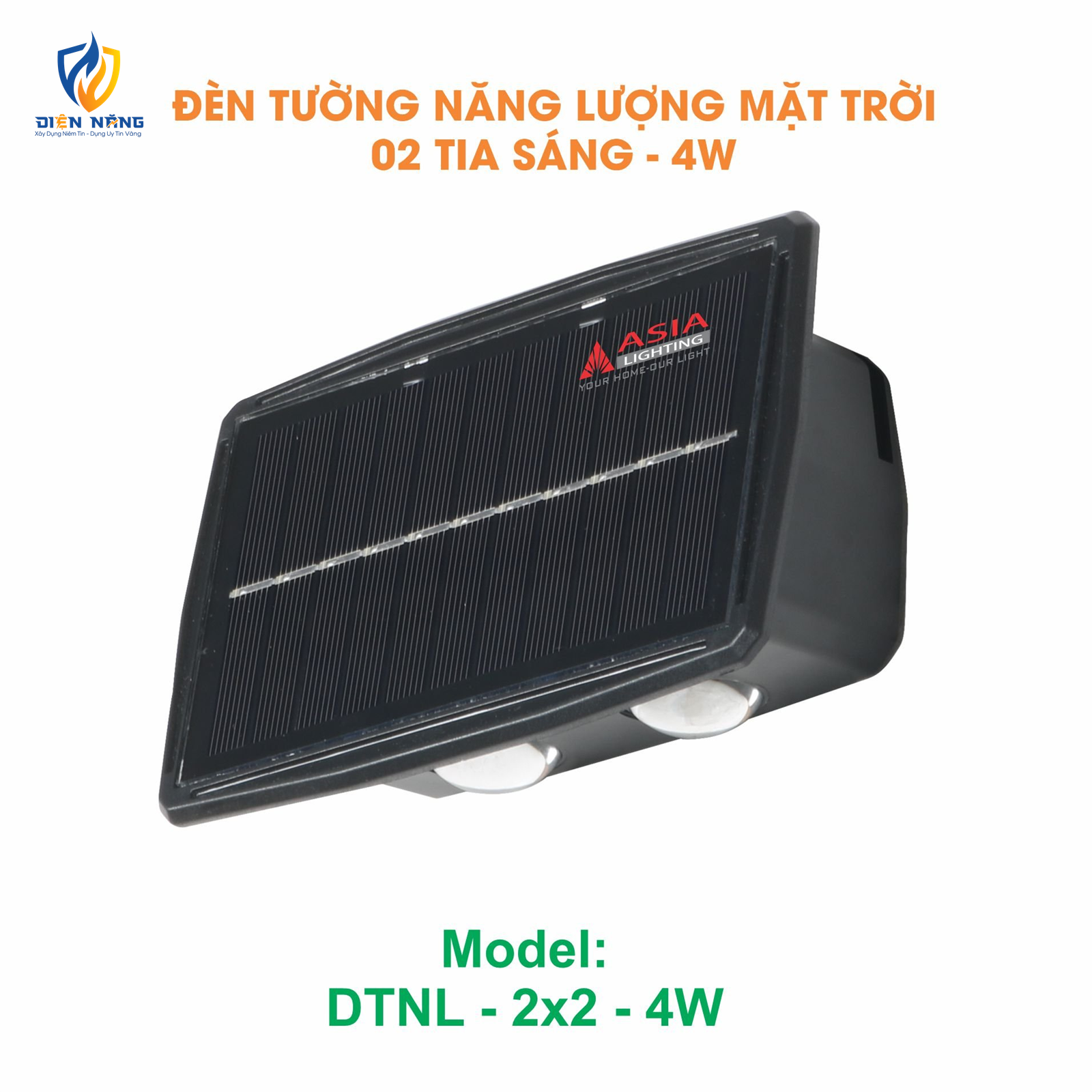 Đèn tường năng lượng mặt trời 02 tia sáng