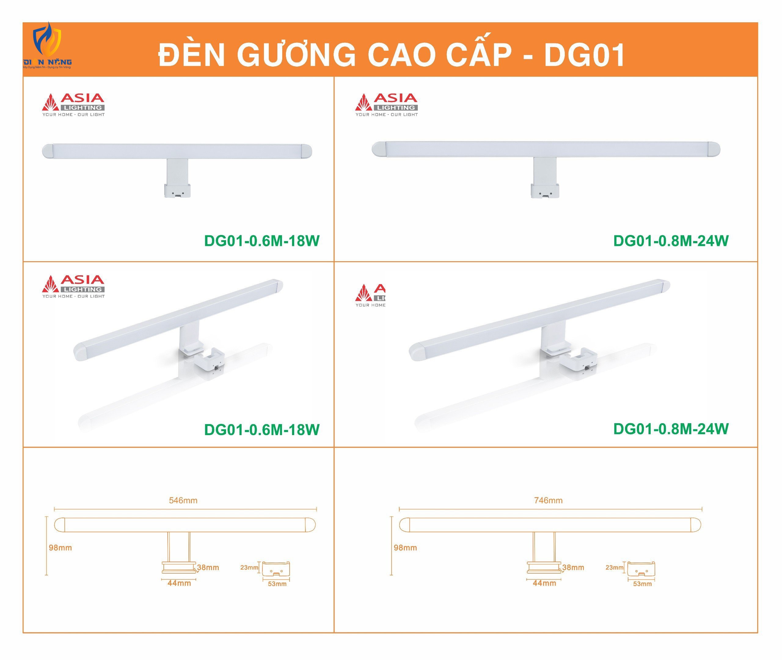 Đèn gương cao cấp DG01-0.8M-24W - anh 2