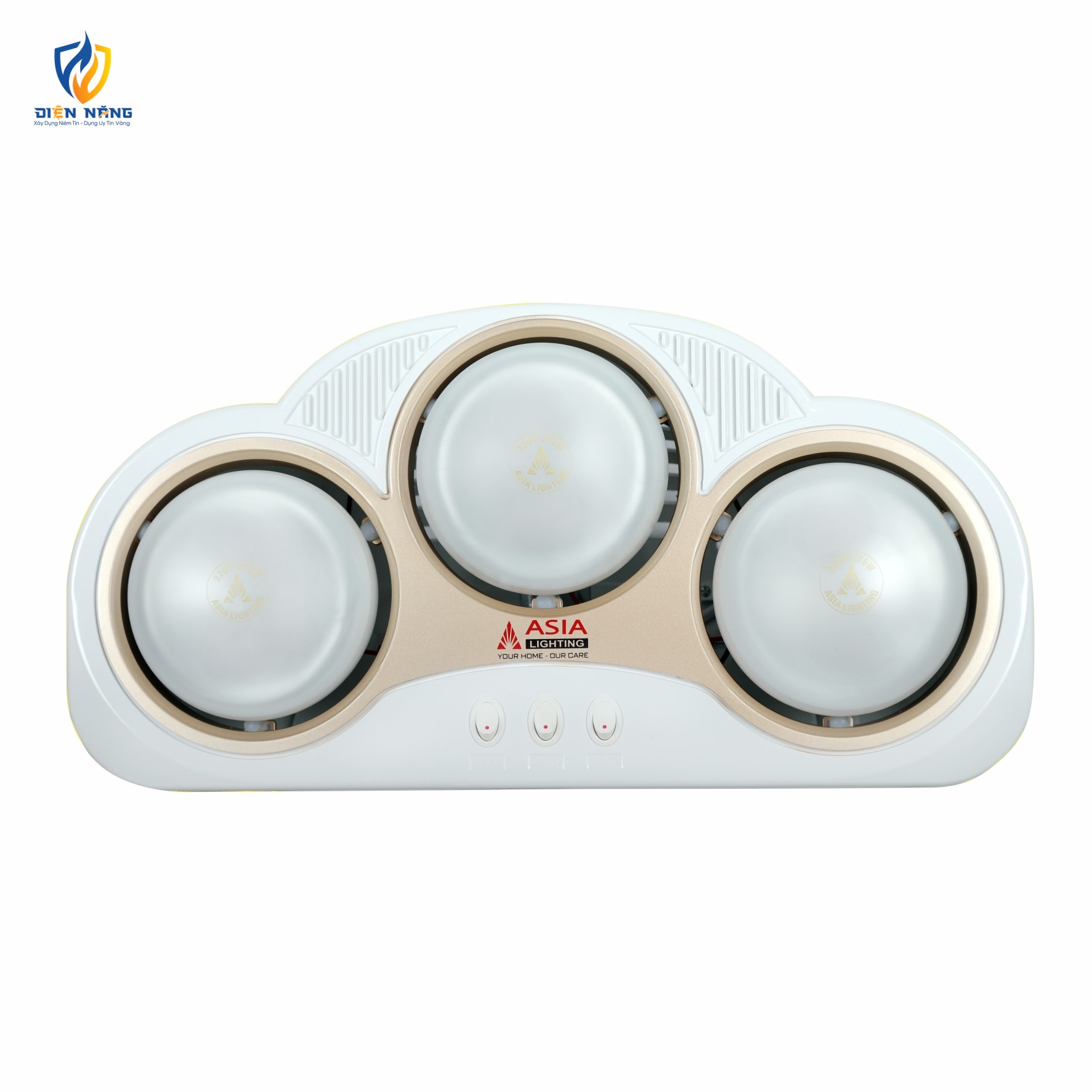 Đèn sưởi lắp nổi - 03 bóng mờ - anh 3