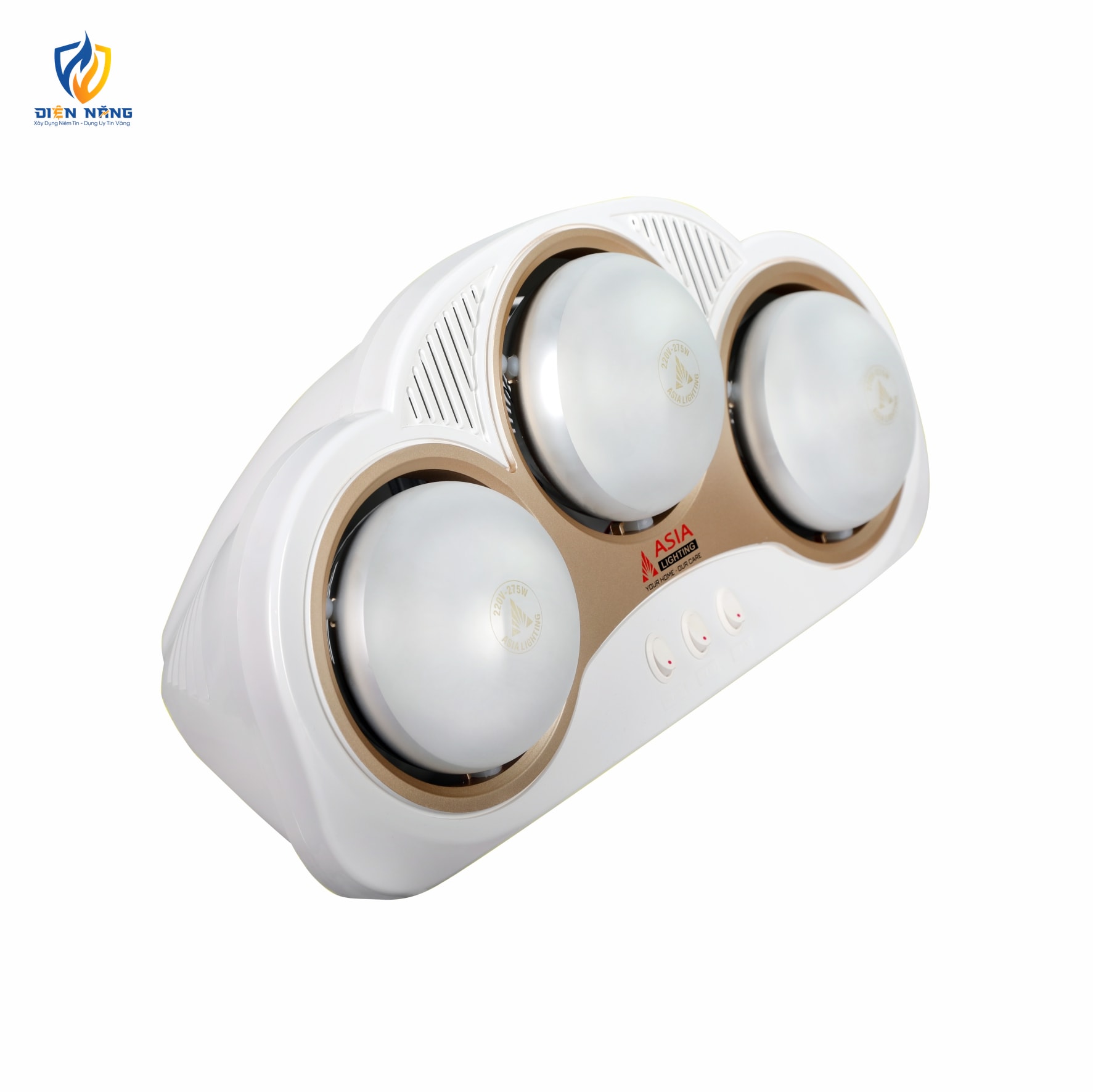 Đèn sưởi lắp nổi - 03 bóng mờ - anh 2