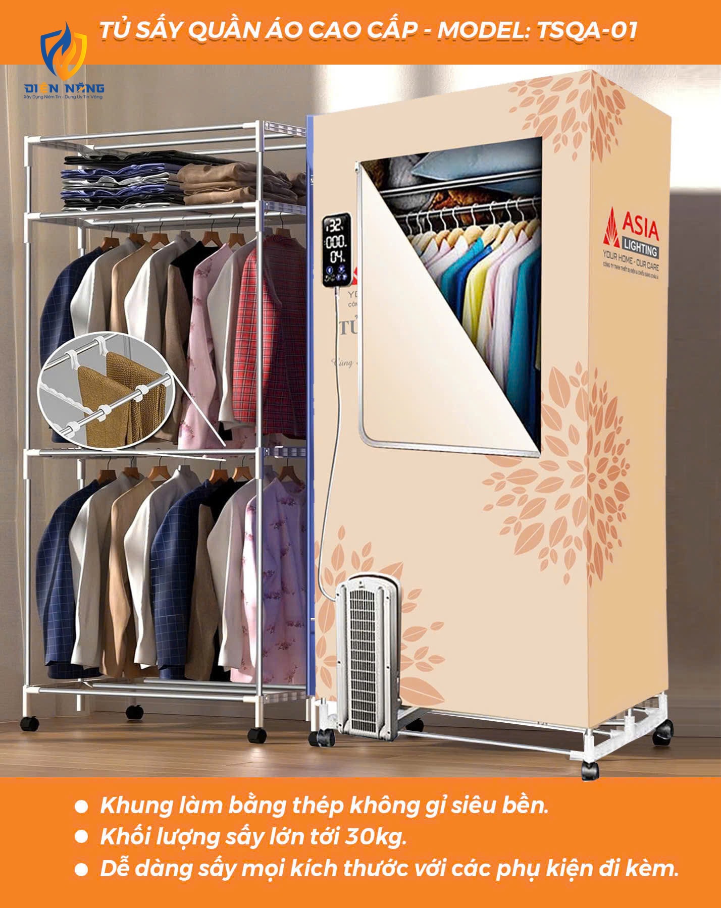 Tủ sấy quần áo - TSQA-01 - anh 3